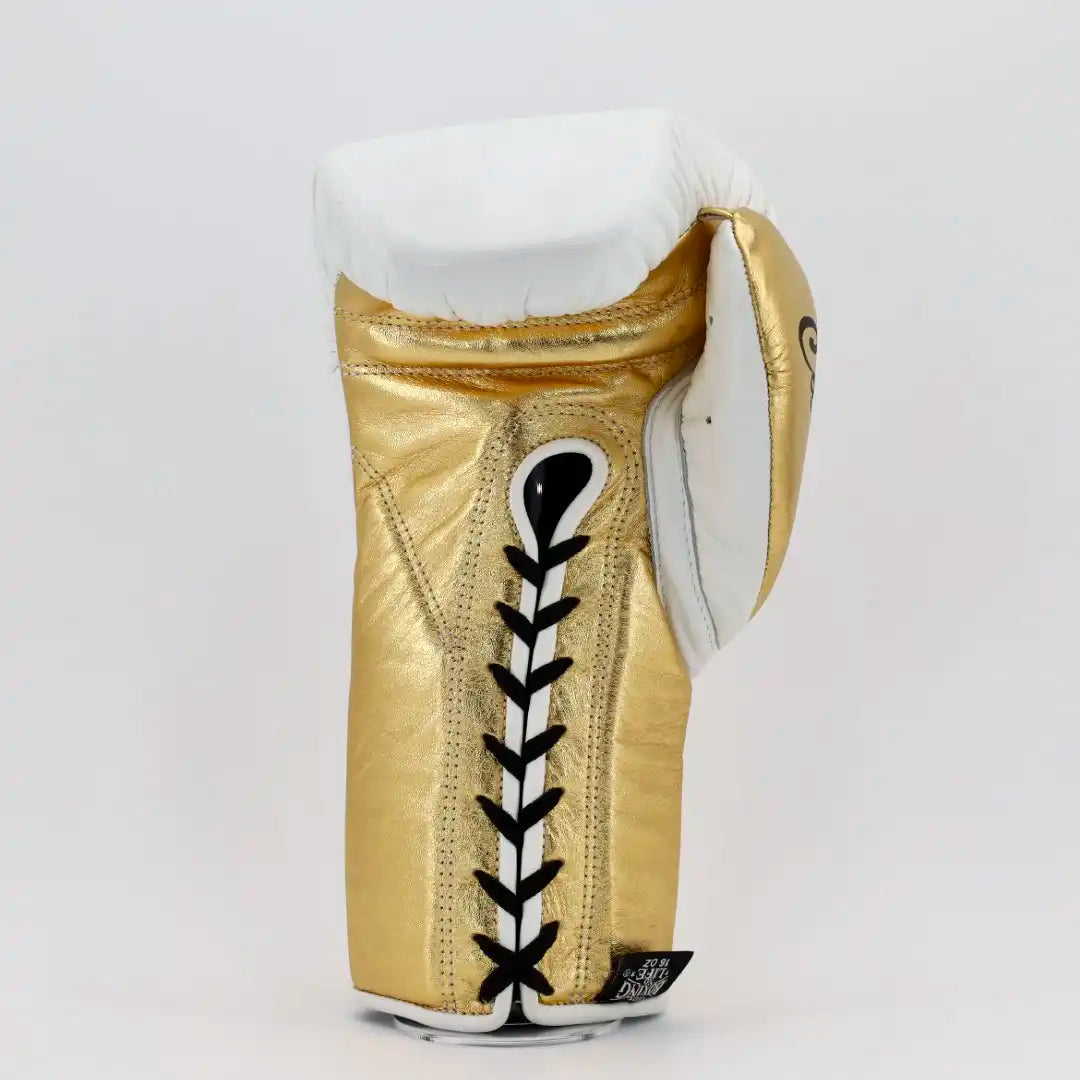 White & Gold Pink Pro Elite Boxing Gloves | 100% Pure Leather | Best Choice for Fighters