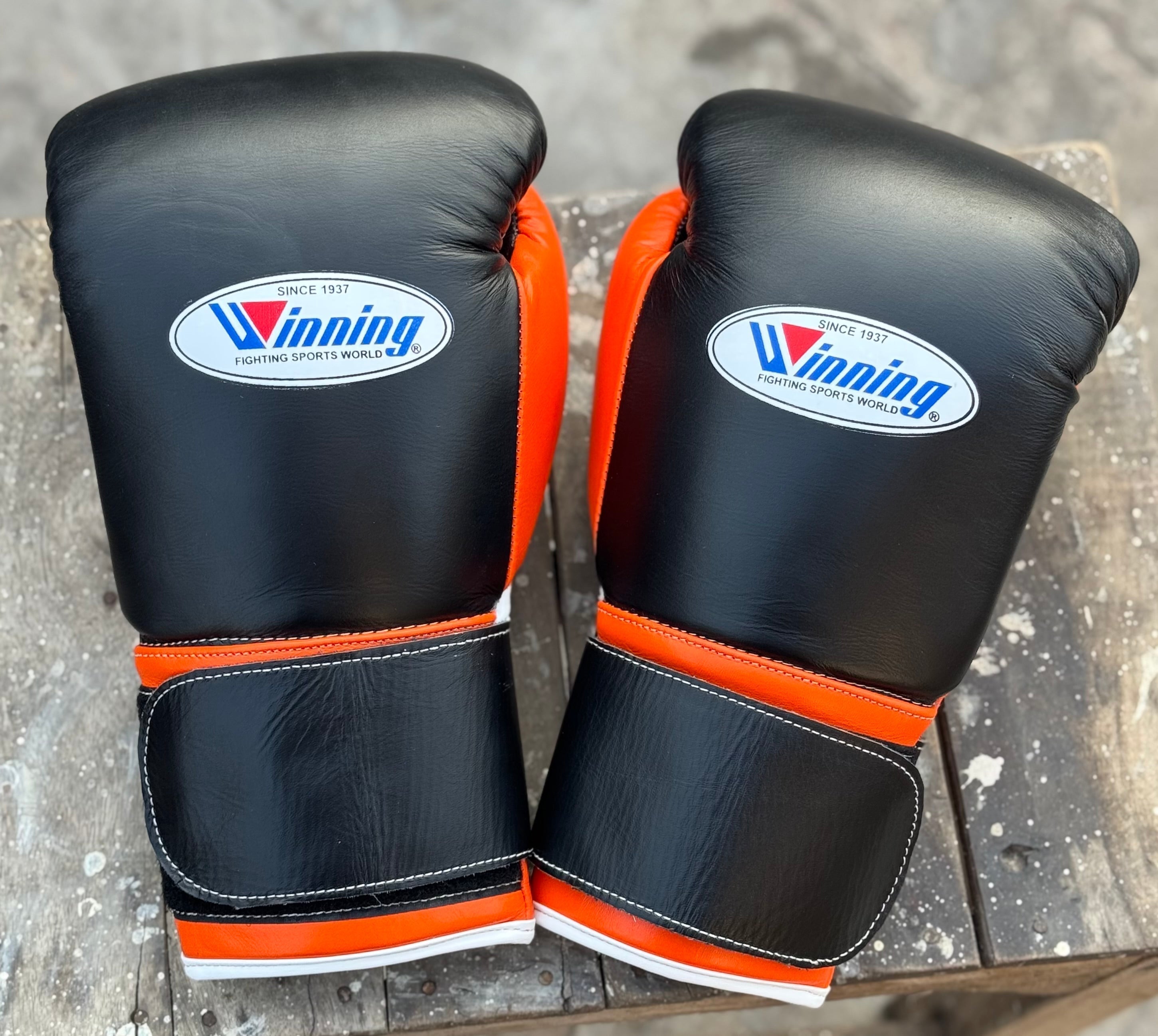 Custom Handmade Black & Orange Pro Elite Boxing Gloves | Winnings | Personalise your name | 100% Pure Leather | Best Choice for Fighters