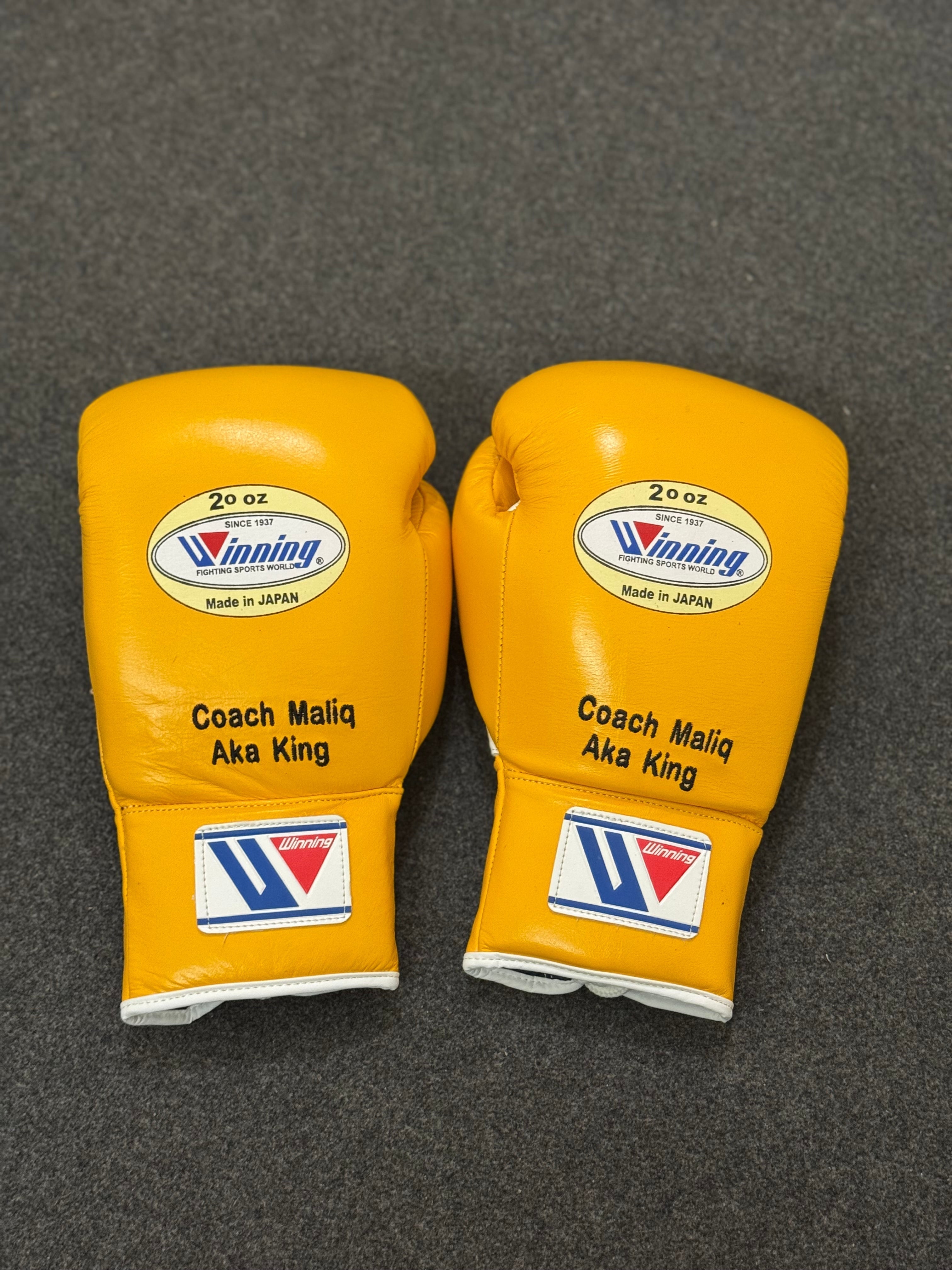 Custom Handmade Yellow Pro Elite Boxing Gloves 20 Oz | Winnings | Personalise your name | 100% Pure Leather | Best Choice for Fighters