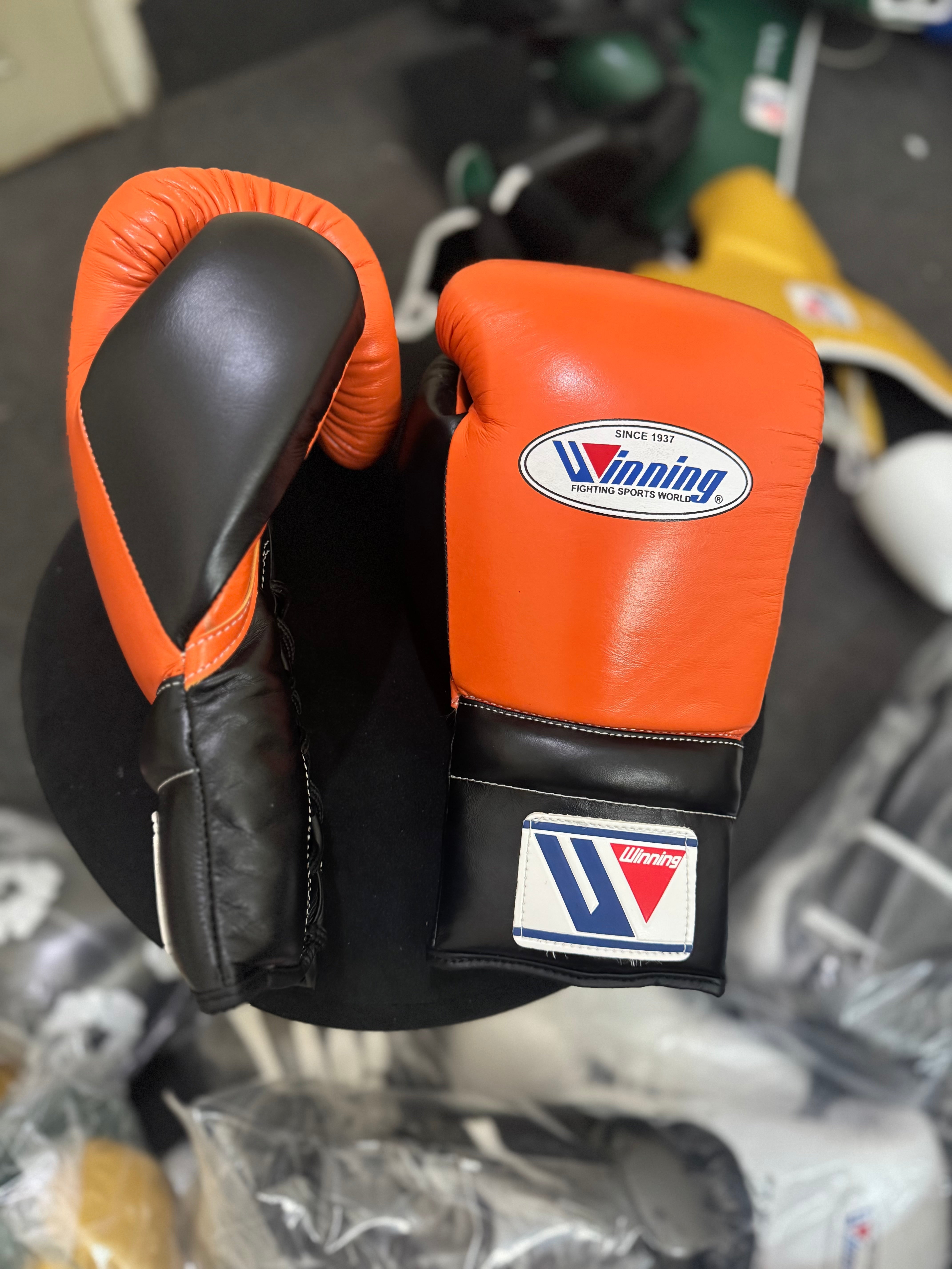 Custom Handmade Orange & Black Pro Elite Boxing Gloves | Winnings | Personalise your name | 100% Pure Leather | Best Choice for Fighters