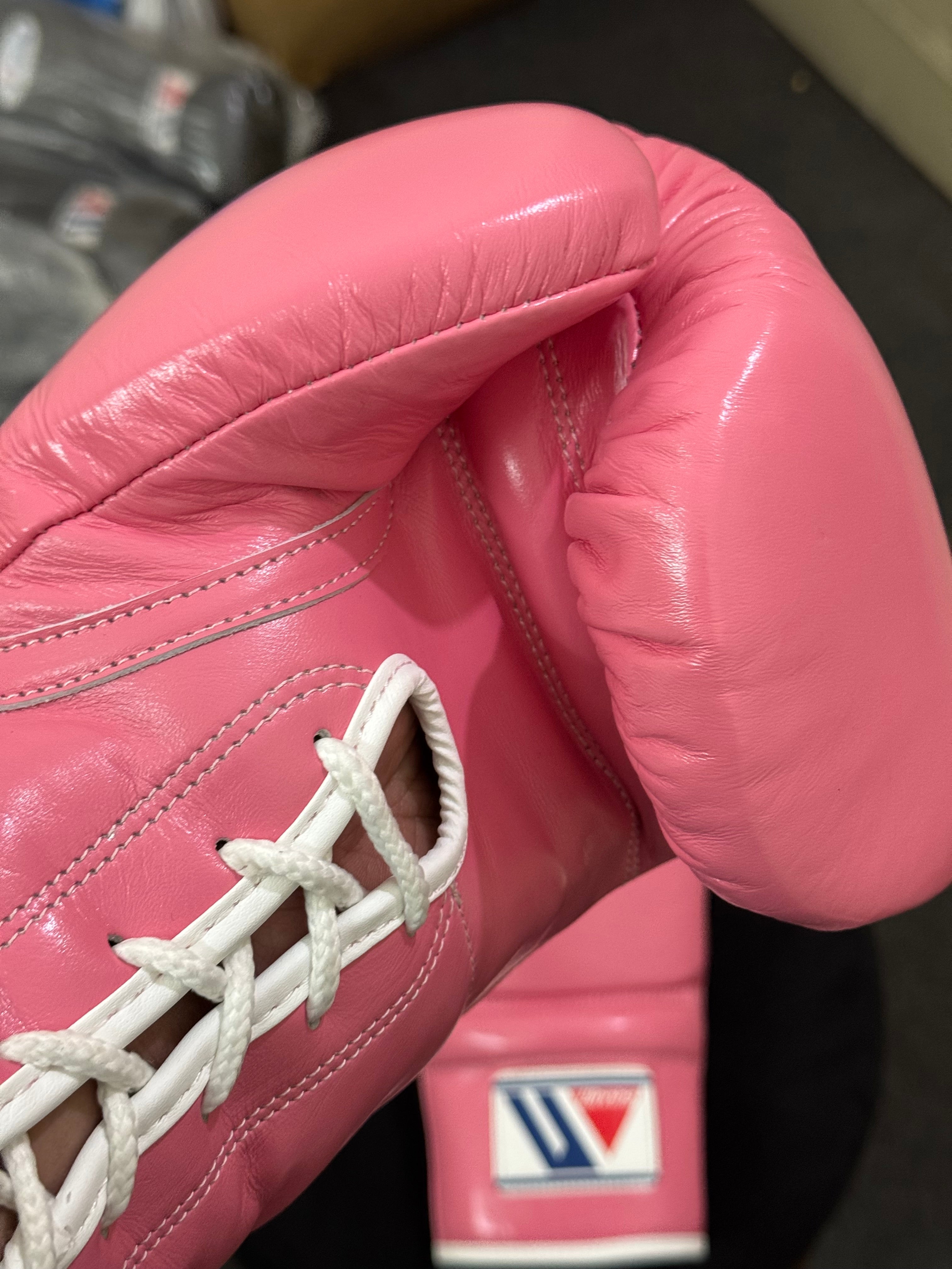 Custom Handmade Pink Pro Elite Boxing Gloves | Winnings | Personalise your name | 100% Pure Leather | Best Choice for Fighters
