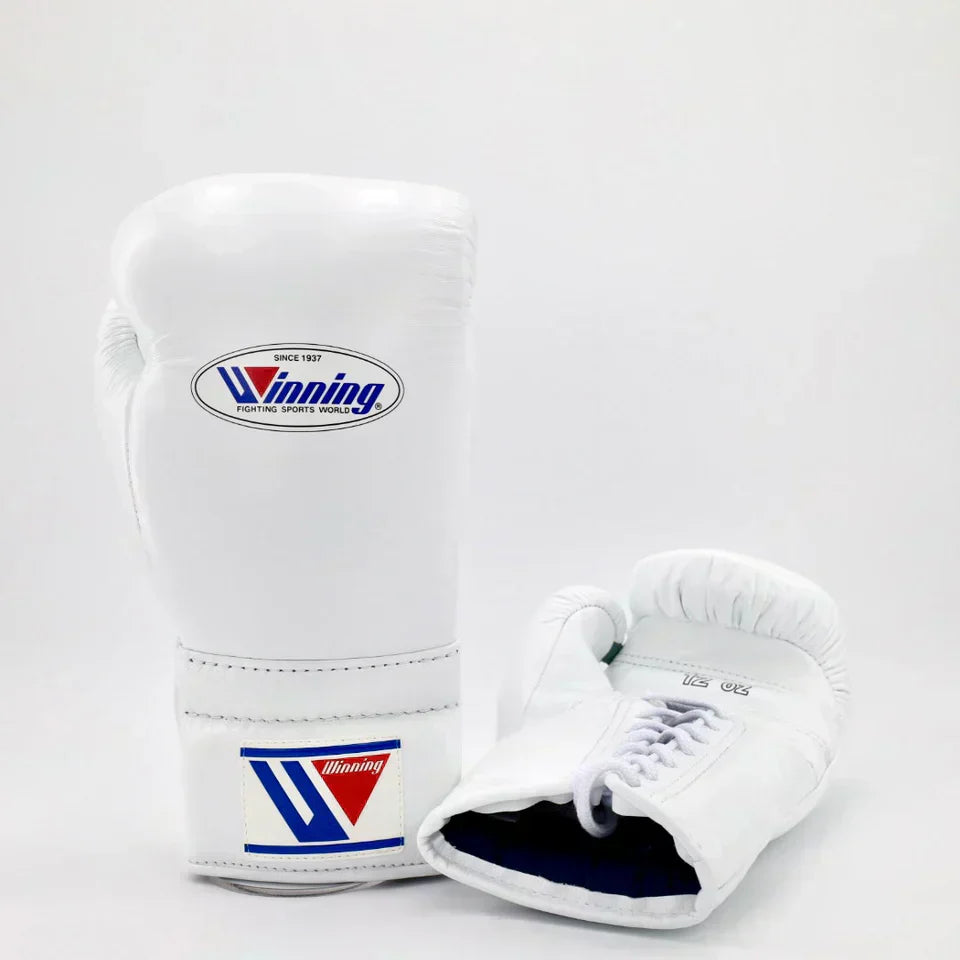 Winning Lace Up Training Gloves - White