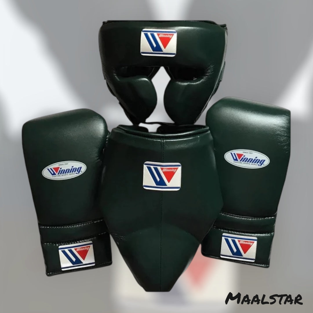 Dark Green Custom Handmade Boxing Sparring Kit | Winning | Premium Quality | Personalise Your Name | Flat 50% OFF