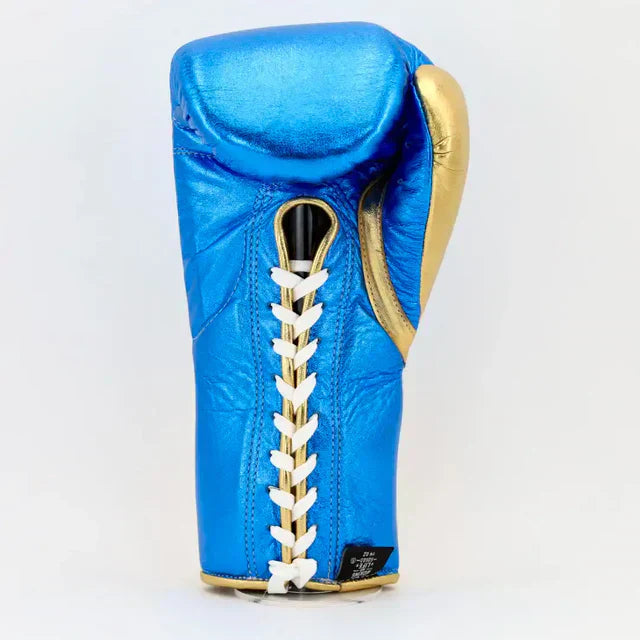 No Boxing No Life Training Gloves - Metallic Blue / Metallic Gold