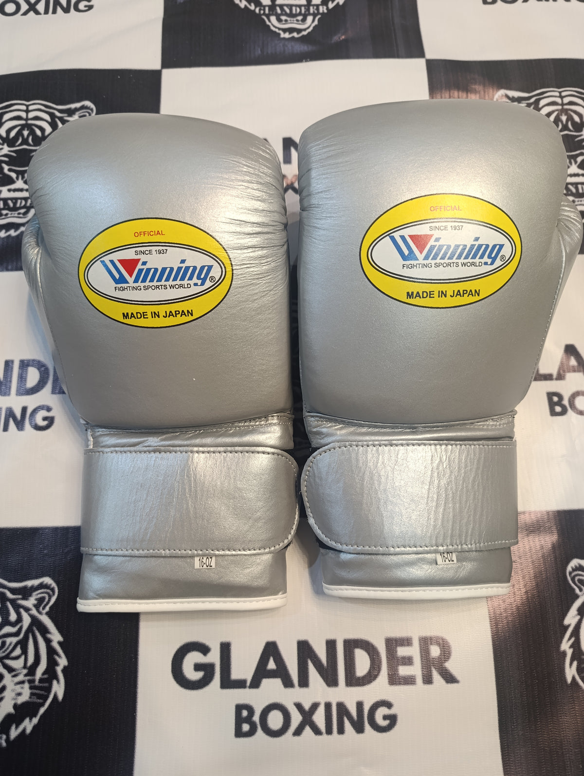 Custom Handmade Metallic Silver Pro Elite Boxing Gloves | Winnings | Personalise your name | 100% Pure Leather | Best Choice for Fighters