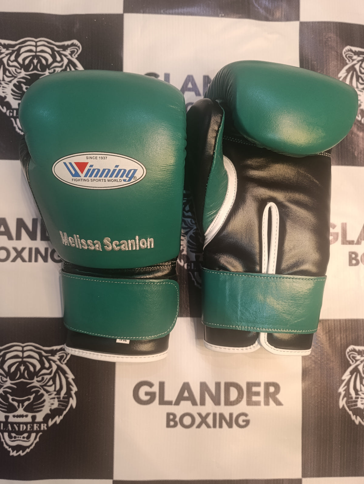 Green & Black Pro Elite Boxing Gloves | Winnings | Personalise your name | 100% Pure Leather | Best Choice for Fighters | Flat 50 OFF