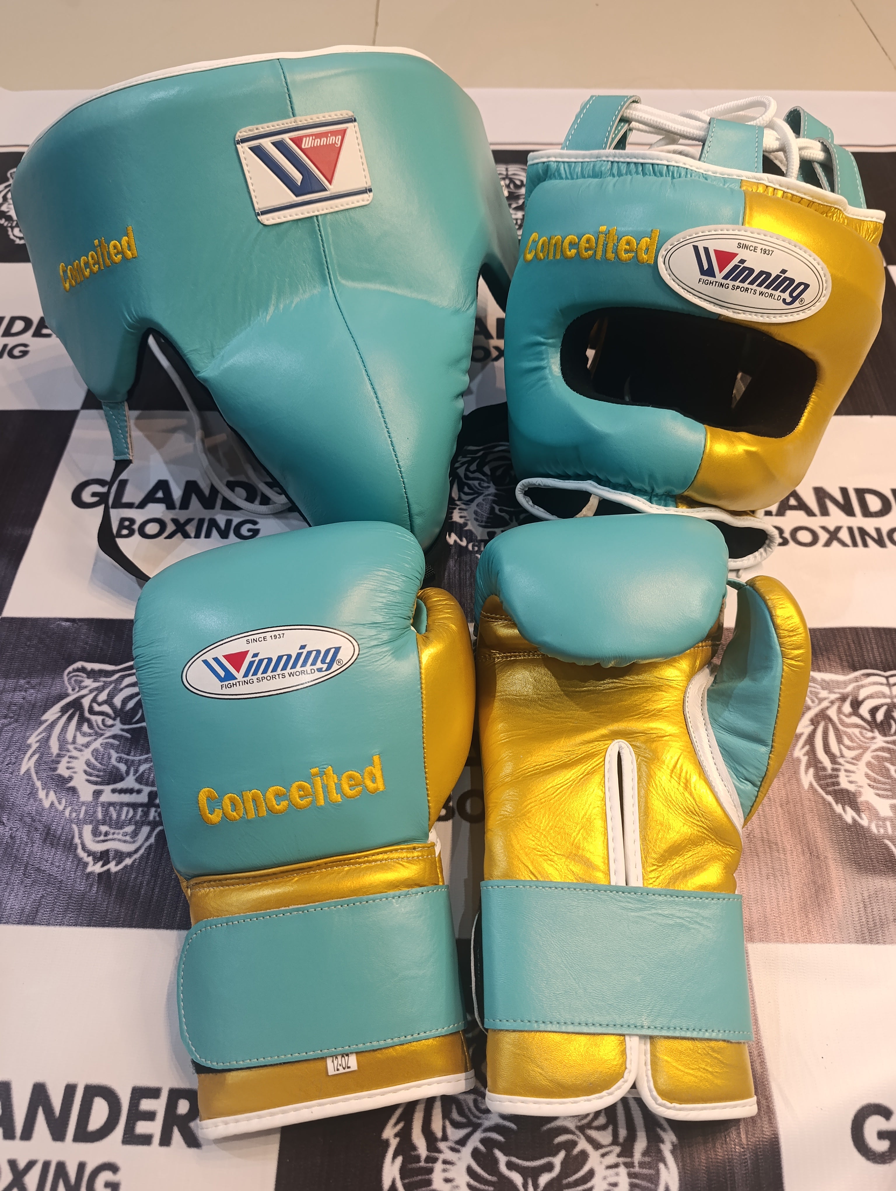 Prestige Winning Style Green/Gold Premium Sparring Set