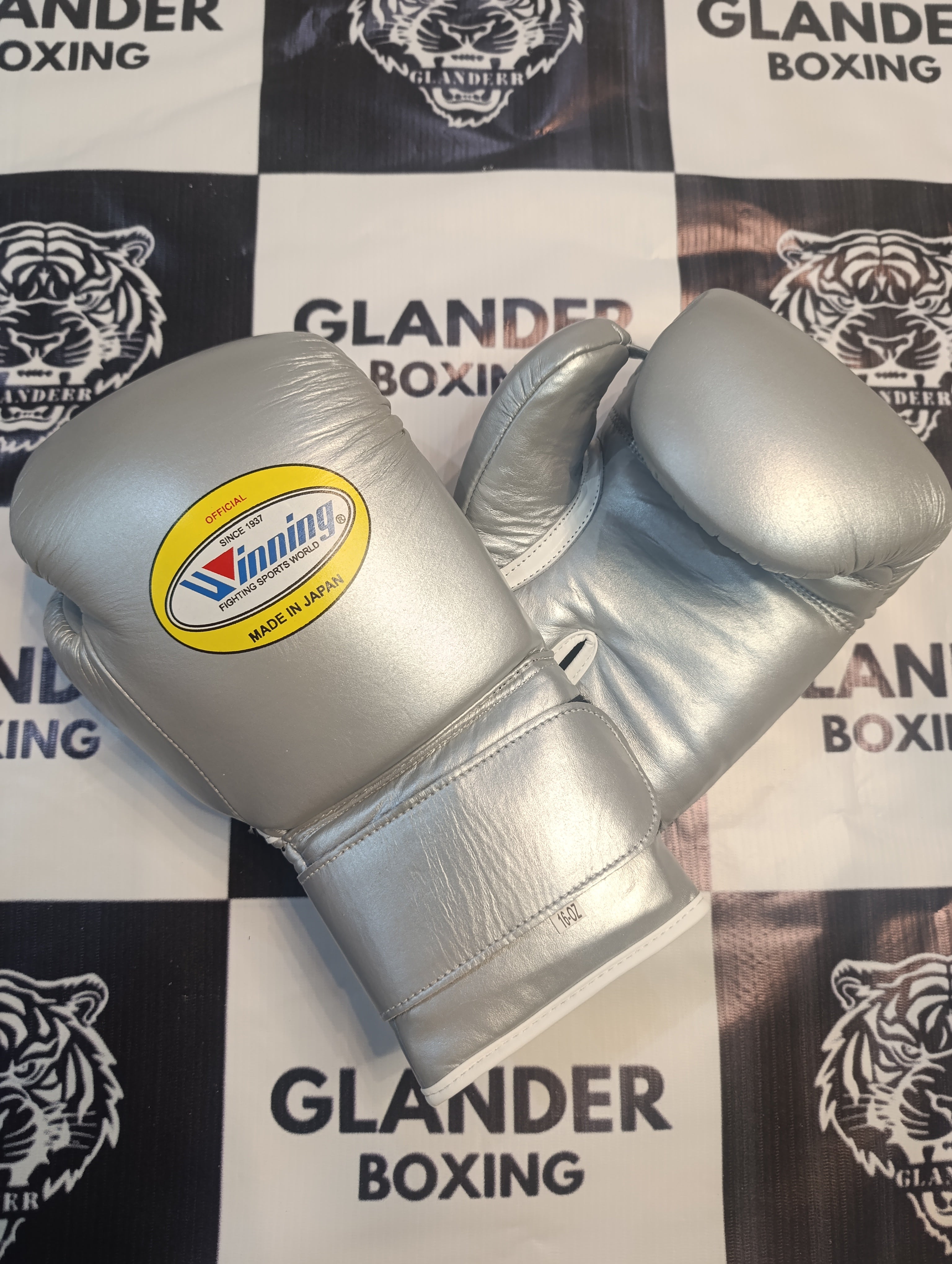 Custom Handmade Metallic Silver Pro Elite Boxing Gloves | Winnings | Personalise your name | 100% Pure Leather | Best Choice for Fighters