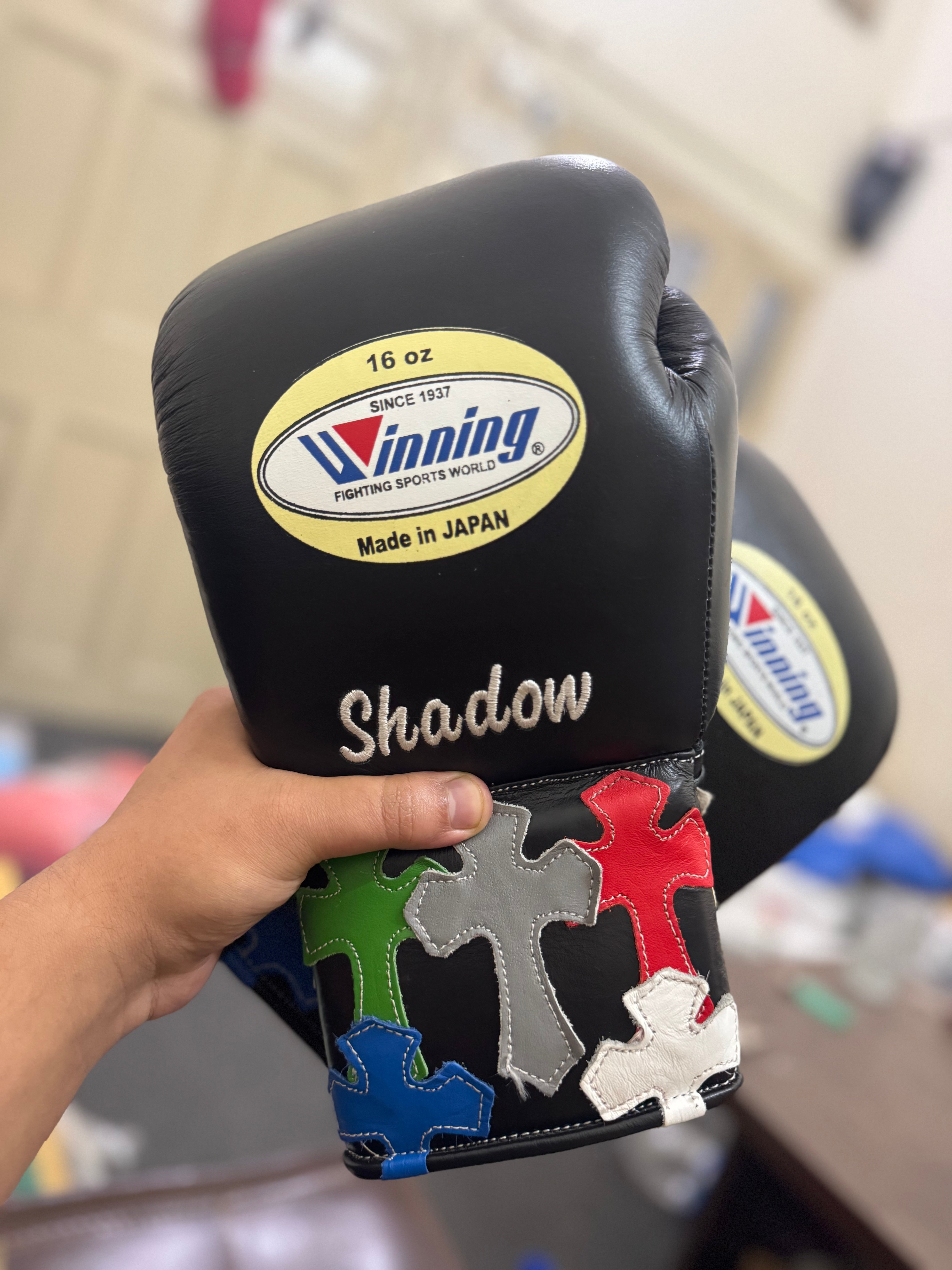 Black Handmade Chrome Heart Boxing Gloves | Limited Edition | Premium Quality | Cowhide Leather | Personalise your Logo or Name