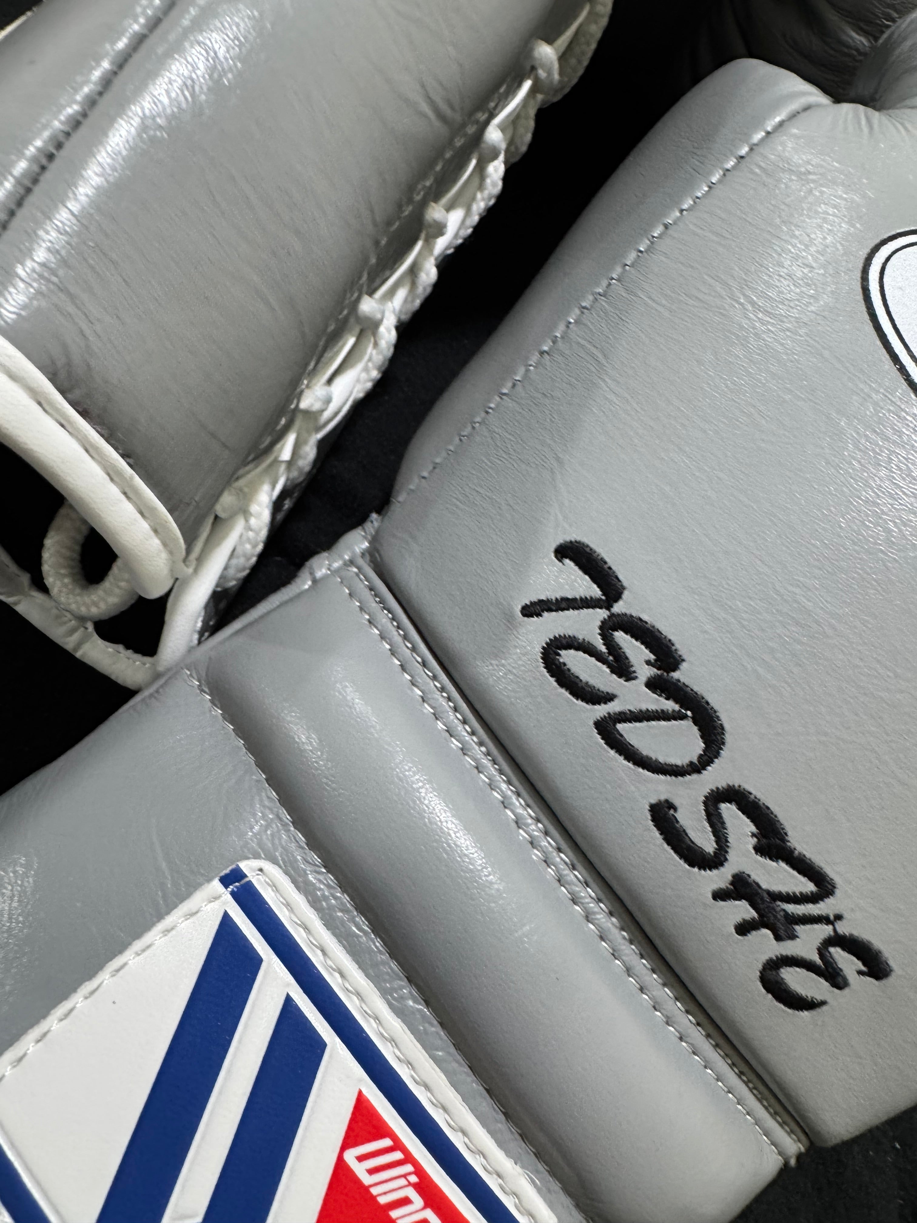 Custom Handmade Grey Boxing Gloves | Winnings | Personalise your name | 100% Pure Leather | Best Choice for Fighters | Flat 50 OFF