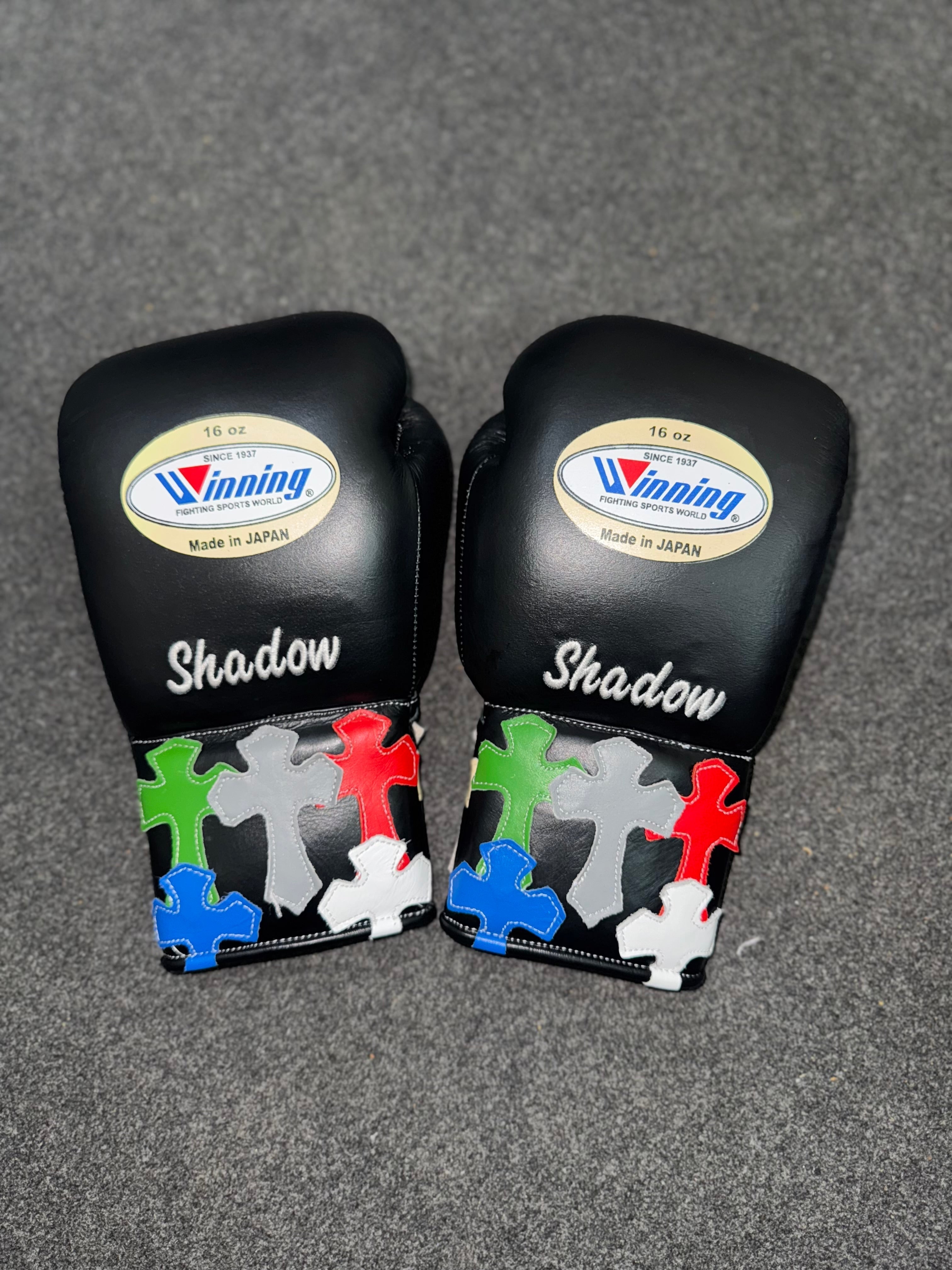 Black Handmade Chrome Heart Boxing Gloves | Limited Edition | Premium Quality | Cowhide Leather | Personalise your Logo or Name