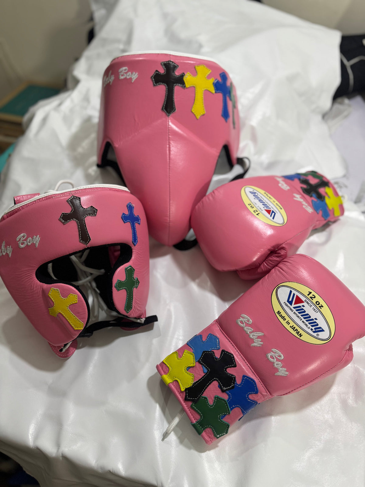 Pink Chrome Hearts Boxing Sparring Kit