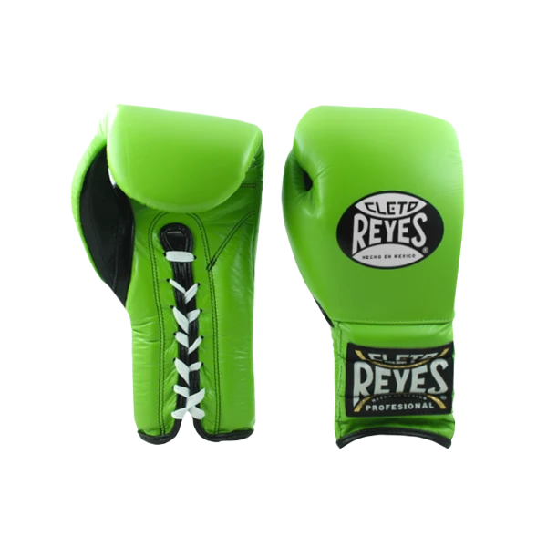 CLETO REYES LACE UP TRAINING GLOVES LIME GREEN COLOR