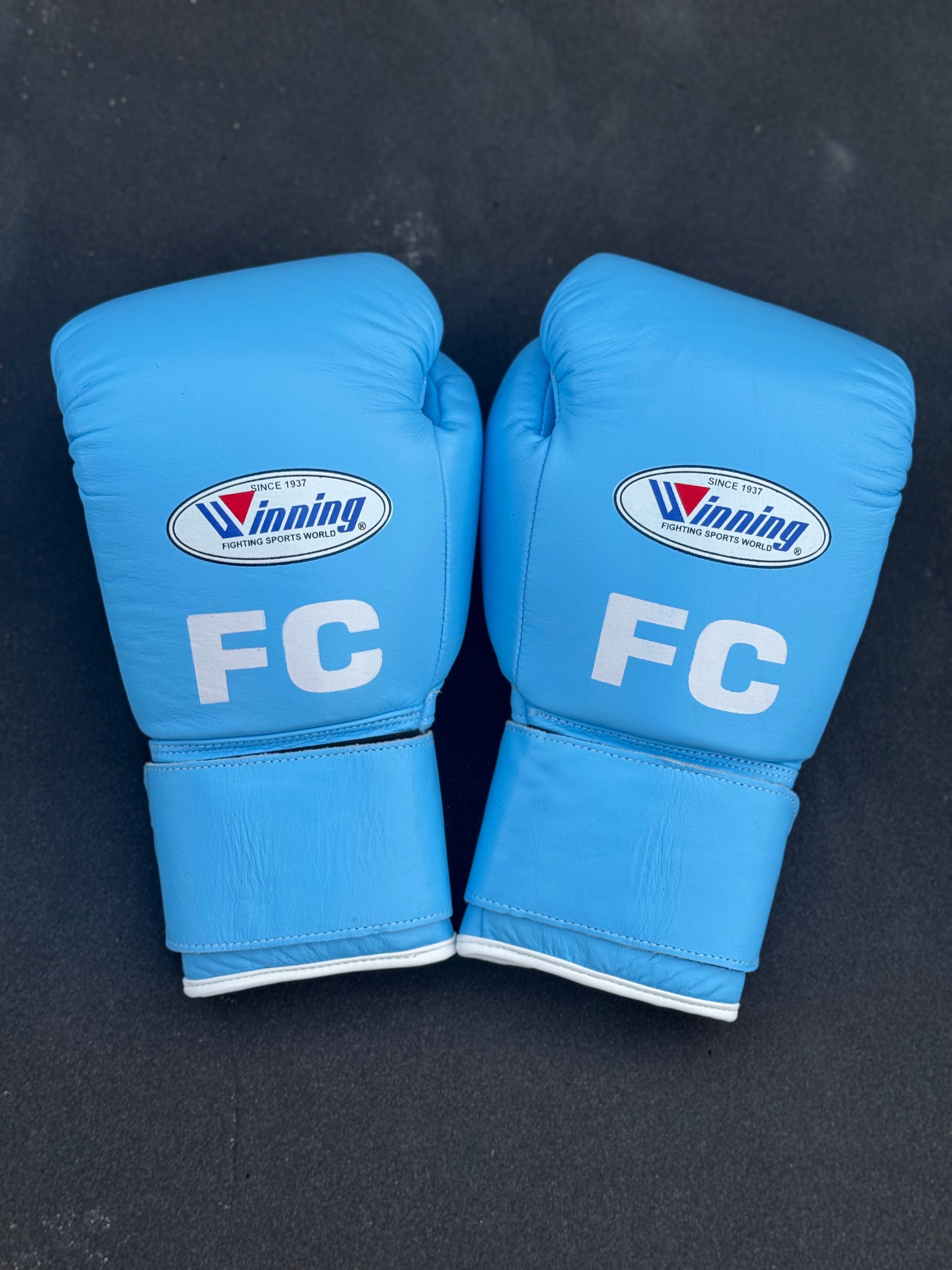 Custom Handmade Sky Blue Pro Elite Boxing Gloves Velcro Model| Winnings | Personalise your name | 100% Pure Leather | Best Choice for Fighters