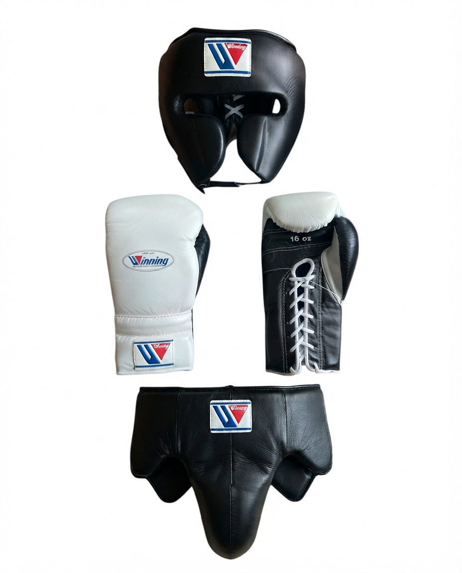 White & Black Winning Boxing Sparring Kit