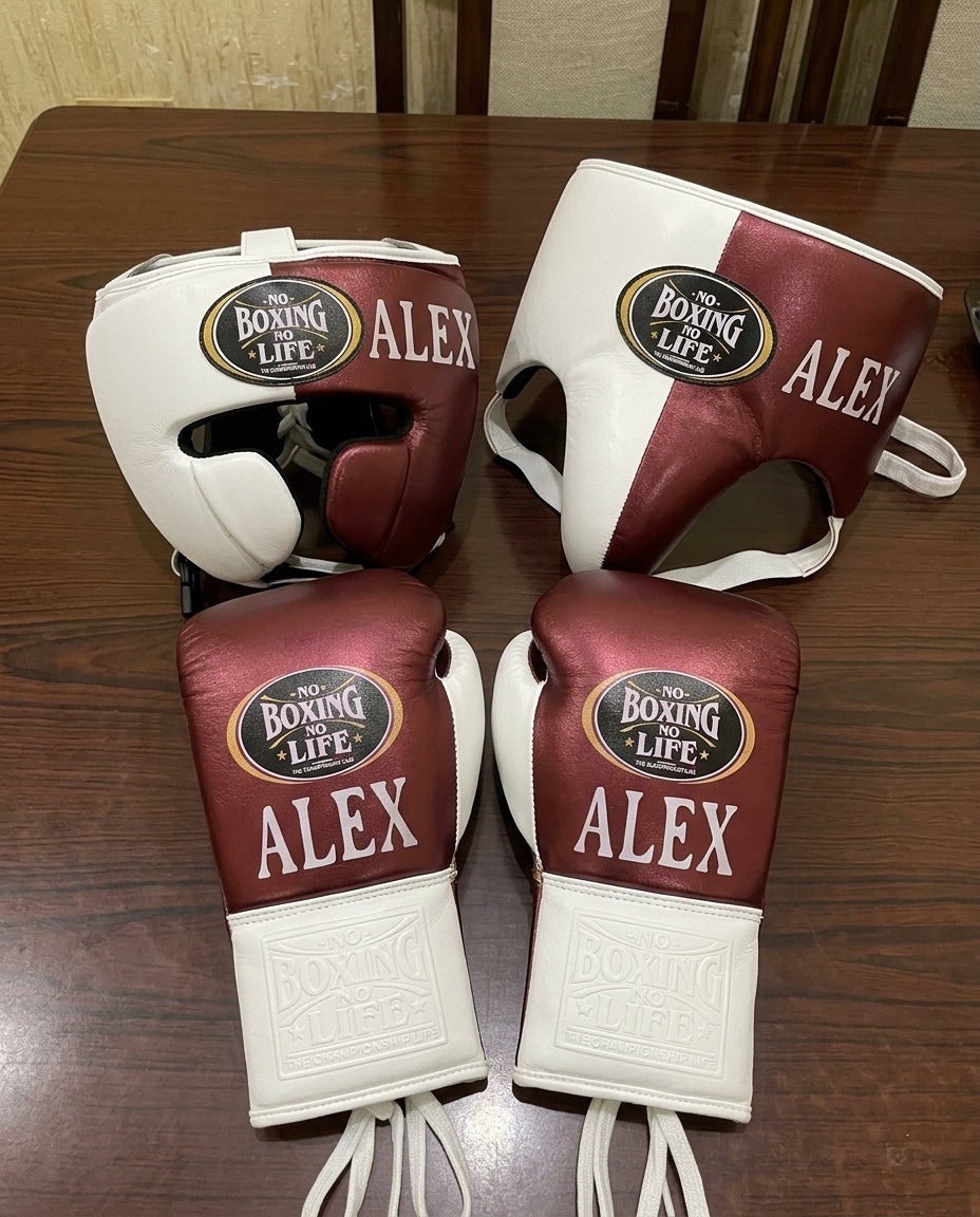 Metallic Brown & White NBNL Boxing Sparring Kit