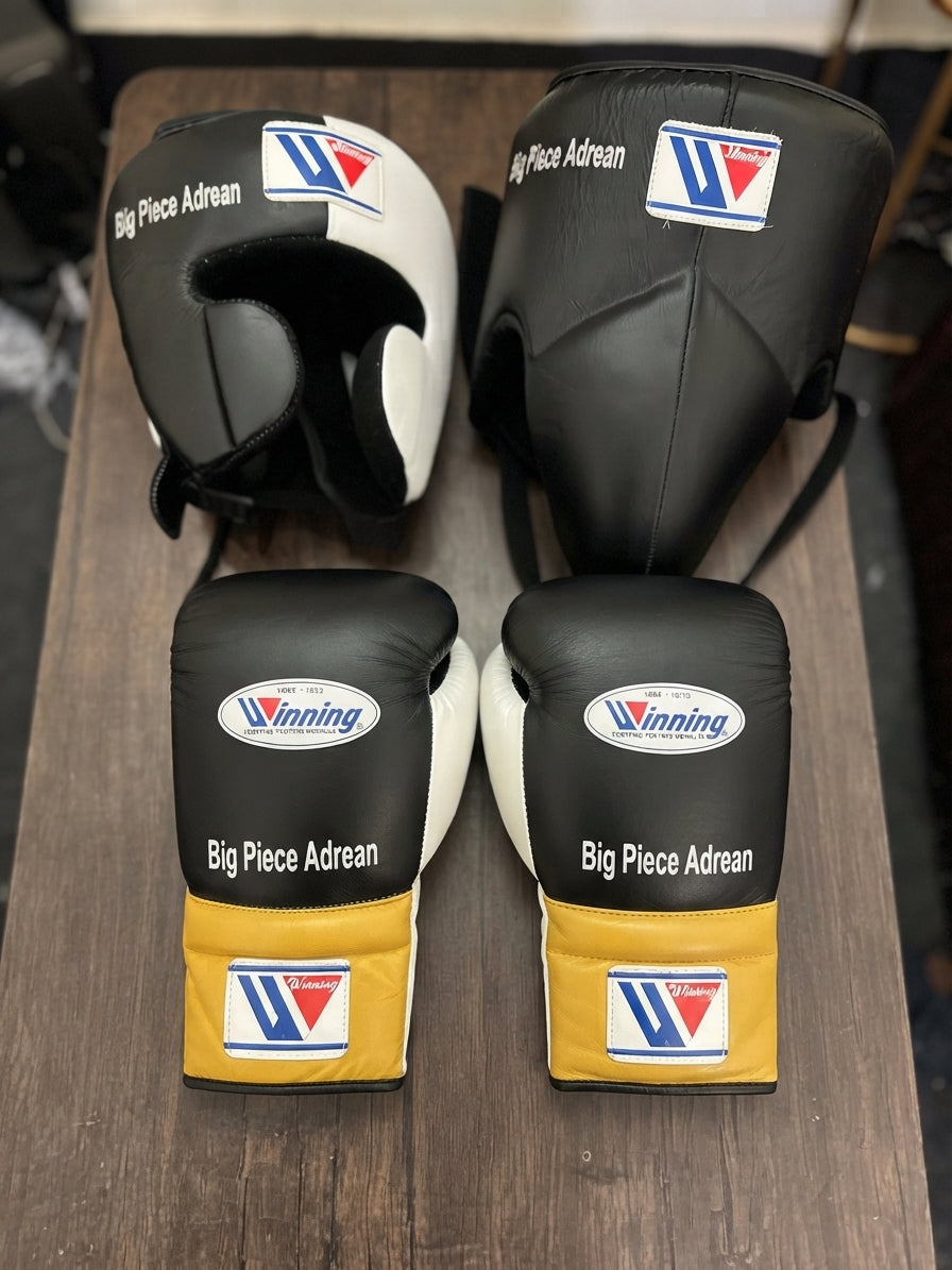 Black, White & Gold Winning Boxing Sparring Kit