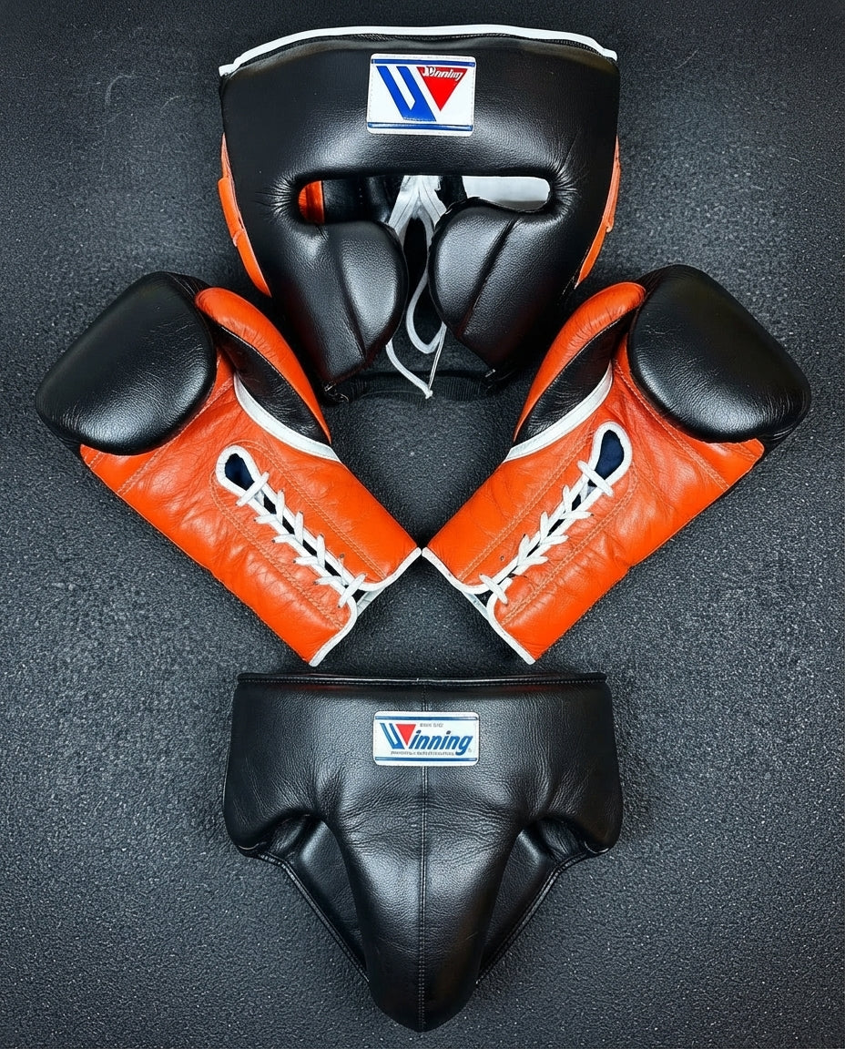 Black , orange & white Winning Boxing Sparring Kit