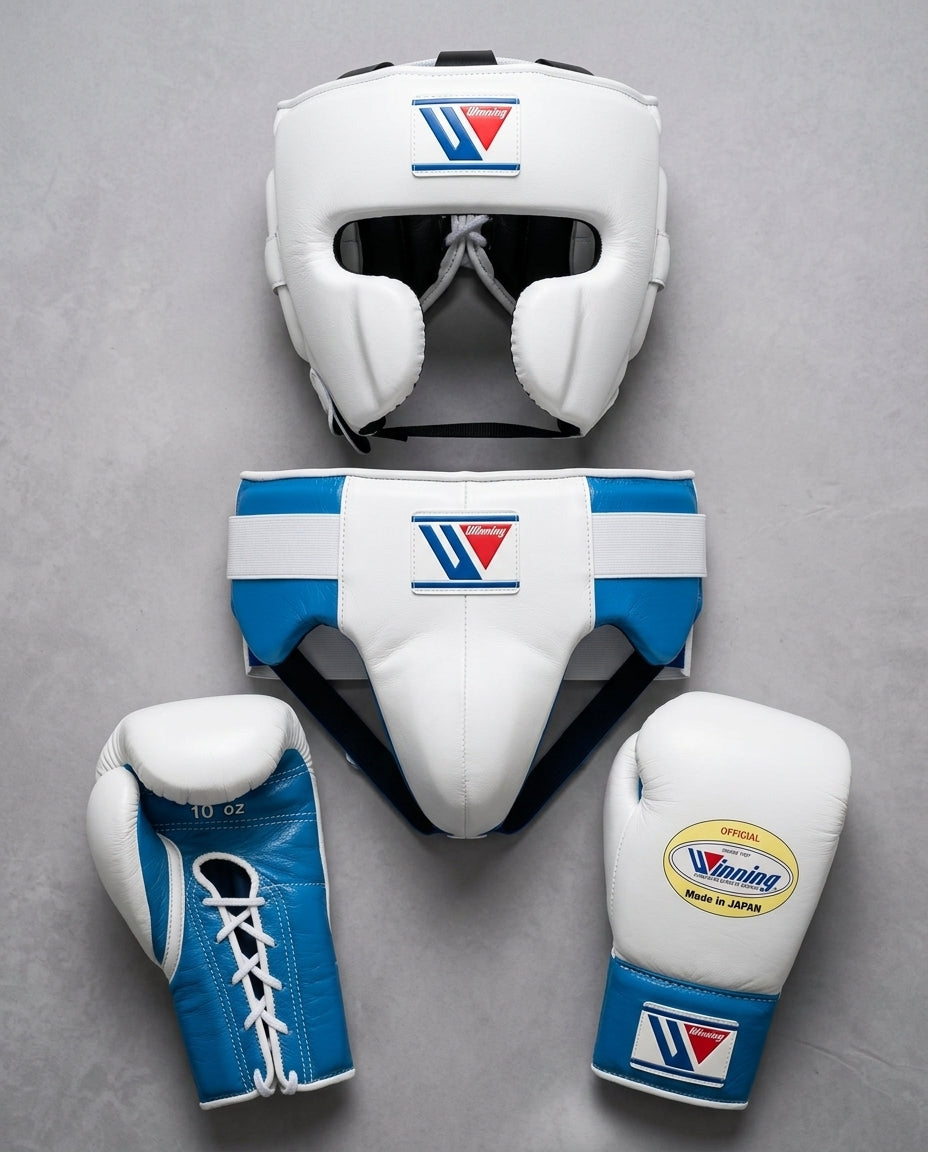 White & Sky Blue Winning Boxing Sparring Kit