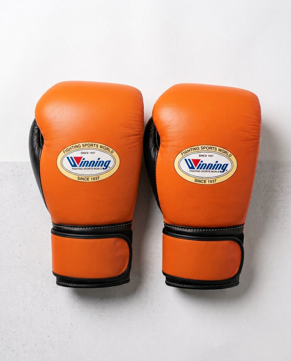 Winning Orange & Black Pro Elite Boxing Gloves