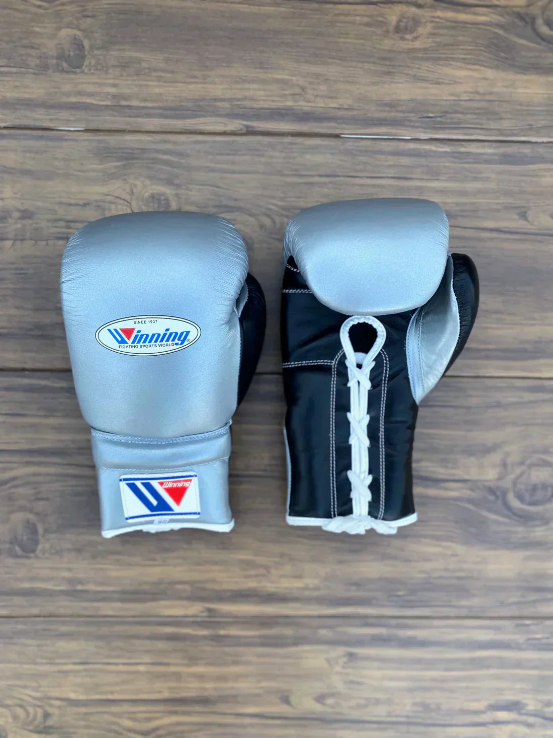 Metallic Grey & Black Winning Boxing Gloves