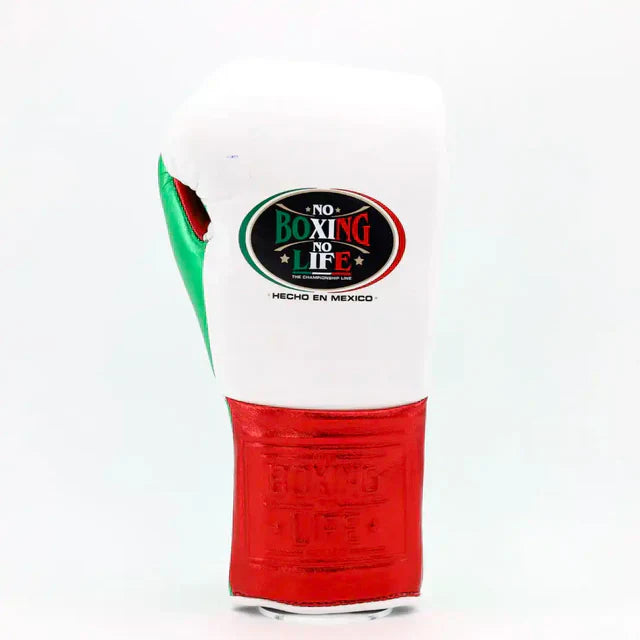 No Boxing No Life Training Gloves - White / Metallic Red / Metallic Green