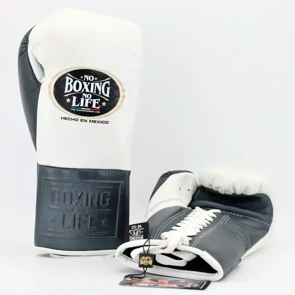 No Boxing No Life Pro Fight Gloves - Black / White