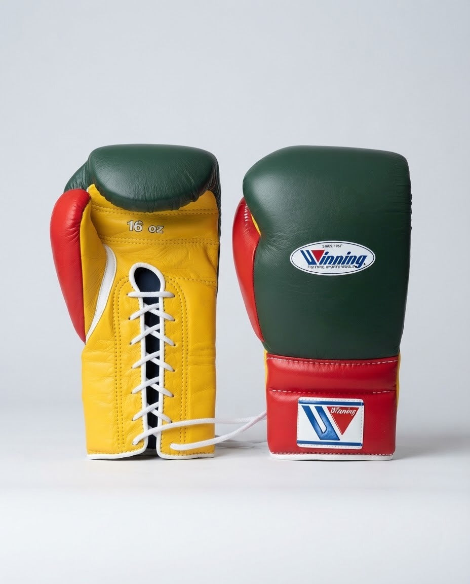 Dark Green , Yellow & Red Winning Boxing Gloves