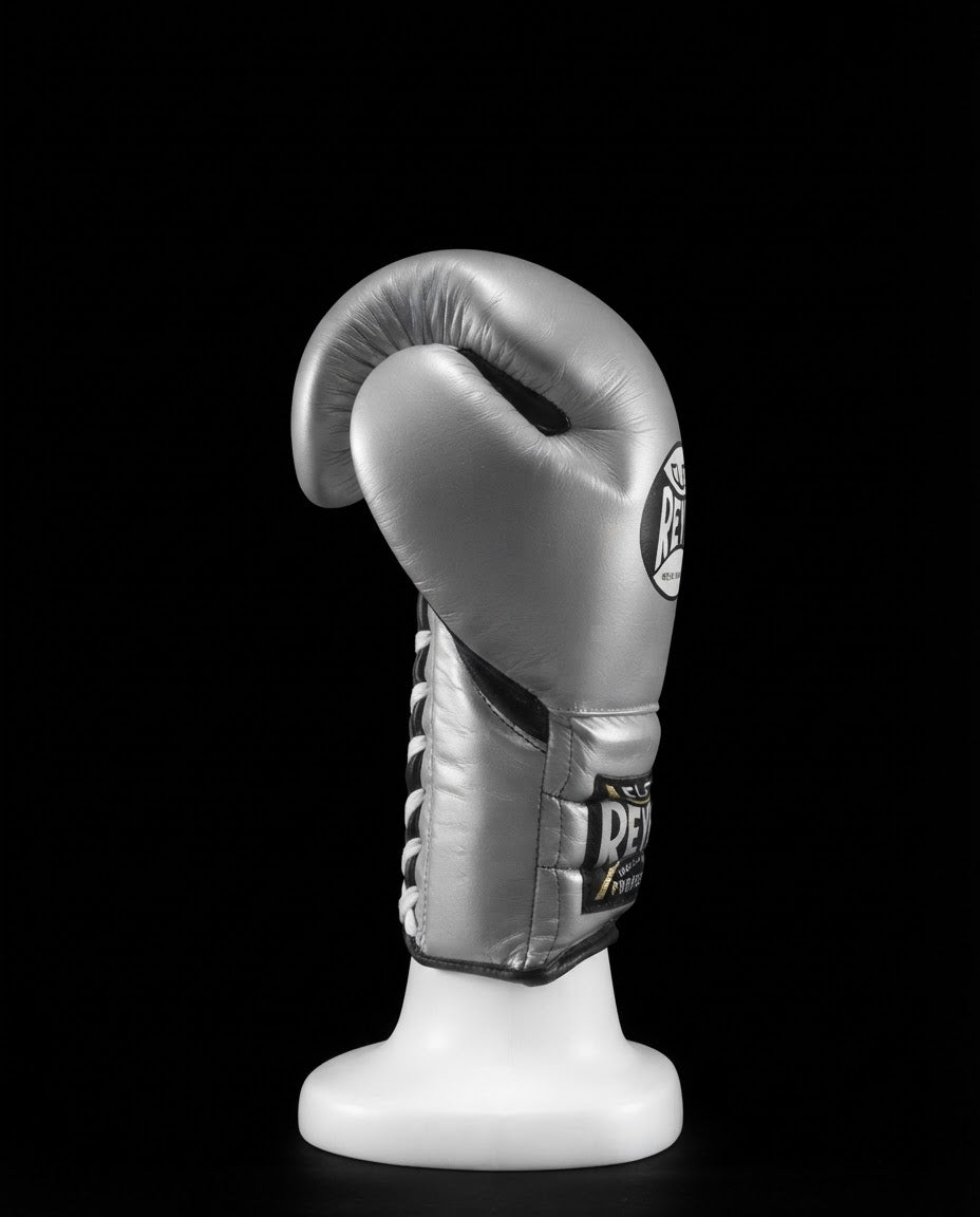 CLETO REYES LACE-UP TRAINING BOXING GLOVES SILVER COLOR