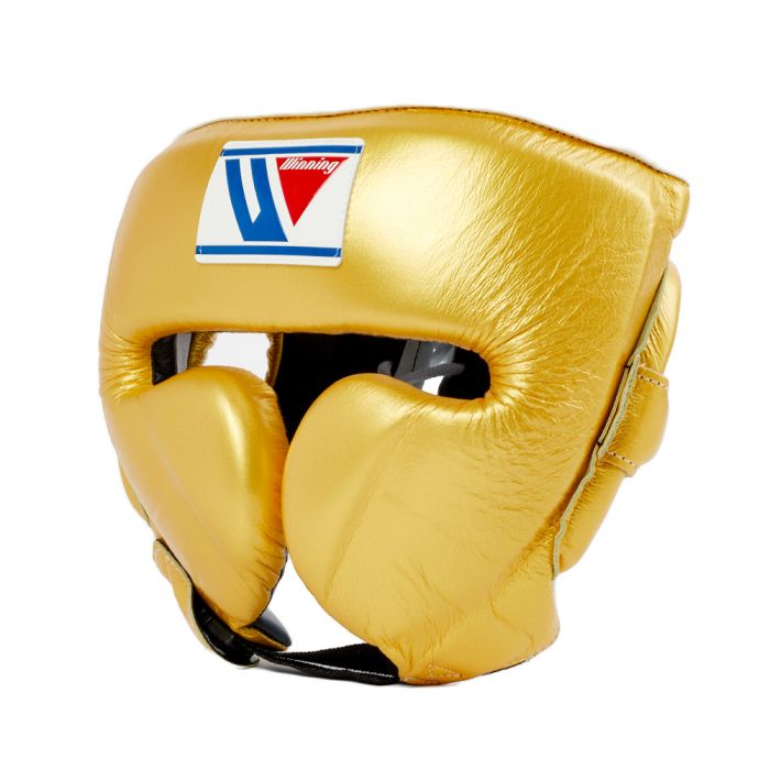 Hand made custom Winning Cheek Protector Headgear - Metallic Gold
