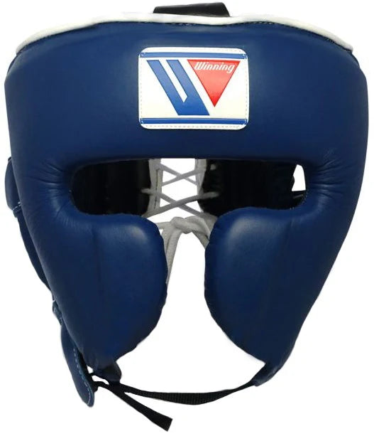 Hand made Winning Cheek Protector Headgear - Navy Blue