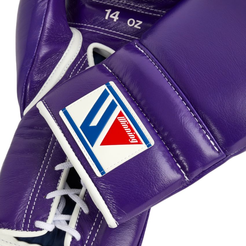 Winning inspired Lace-Up Boxing Training Gloves Purple