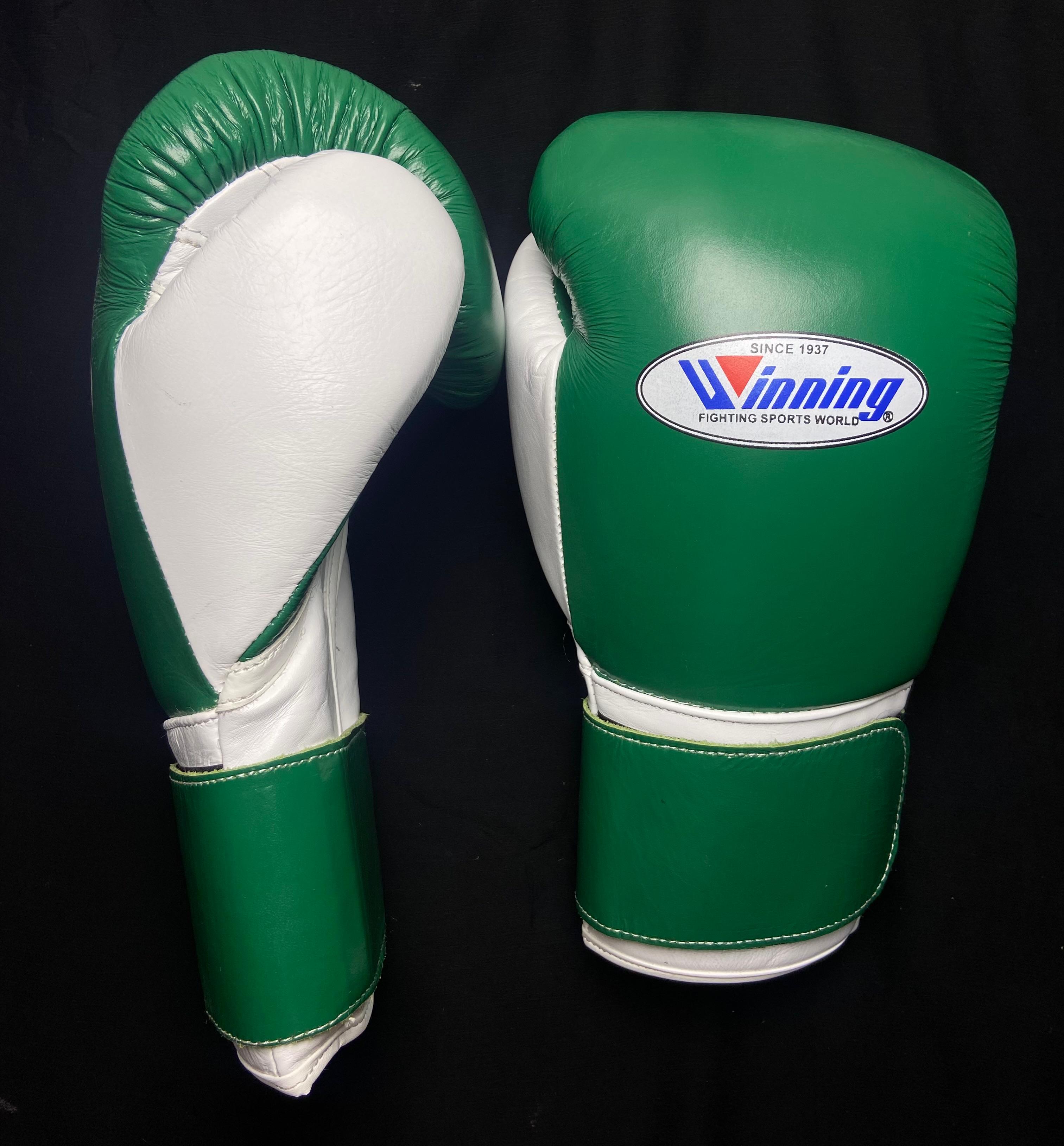 Green & White Winning Style Boxing Gloves | Premium Handmade Design | High-Density Padding | Boxing Training & Sparring Gloves