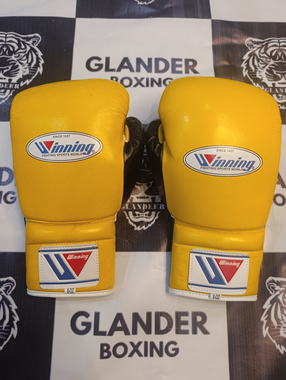 Pro Elite Yellow & Black Boxing Gloves | Winnings | 100% Leather | Premium Quality | Personalise your name | Champions Choice |