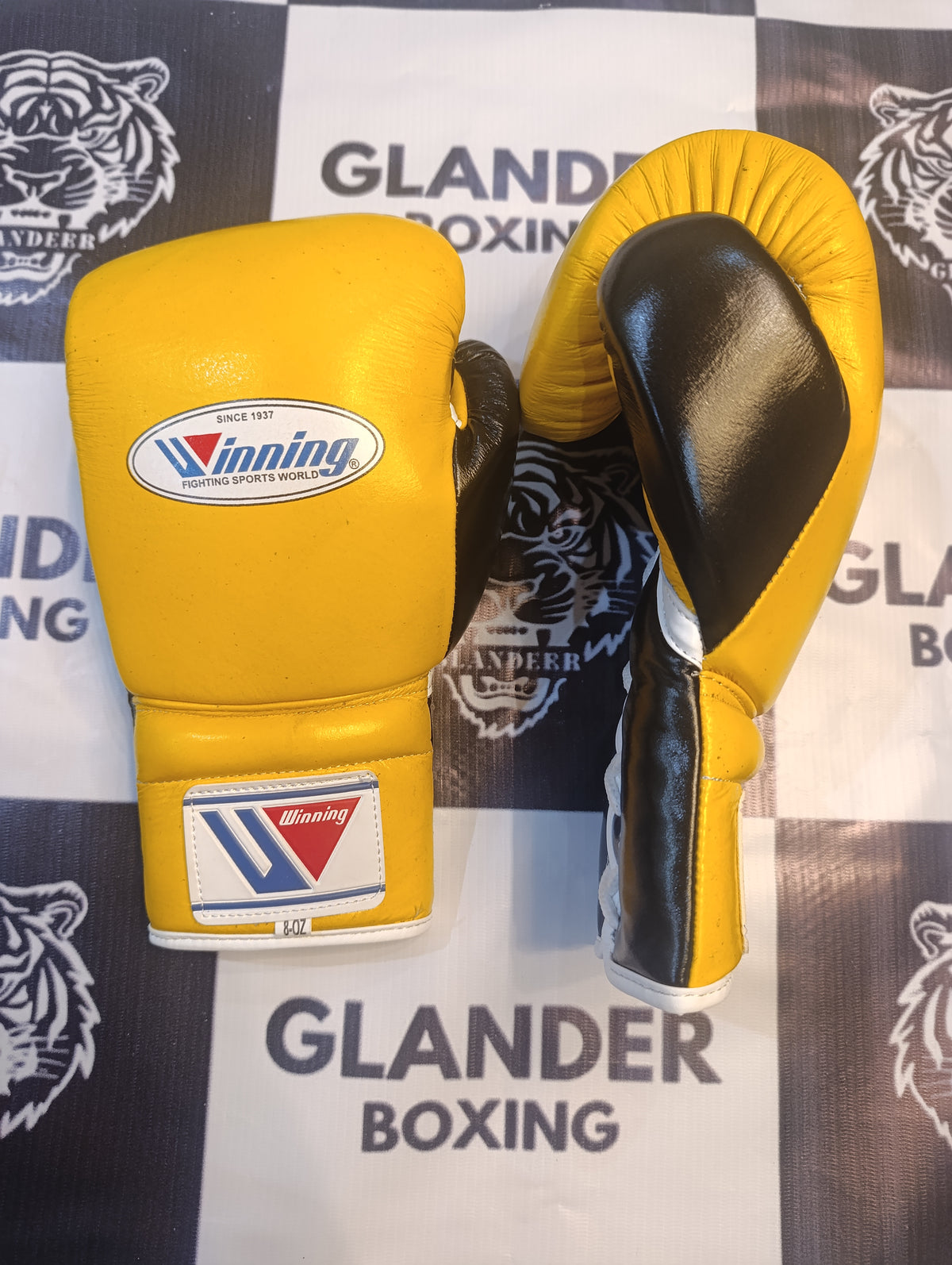 Pro Elite Yellow & Black Boxing Gloves | Winnings | 100% Leather | Premium Quality | Personalise your name | Champions Choice |