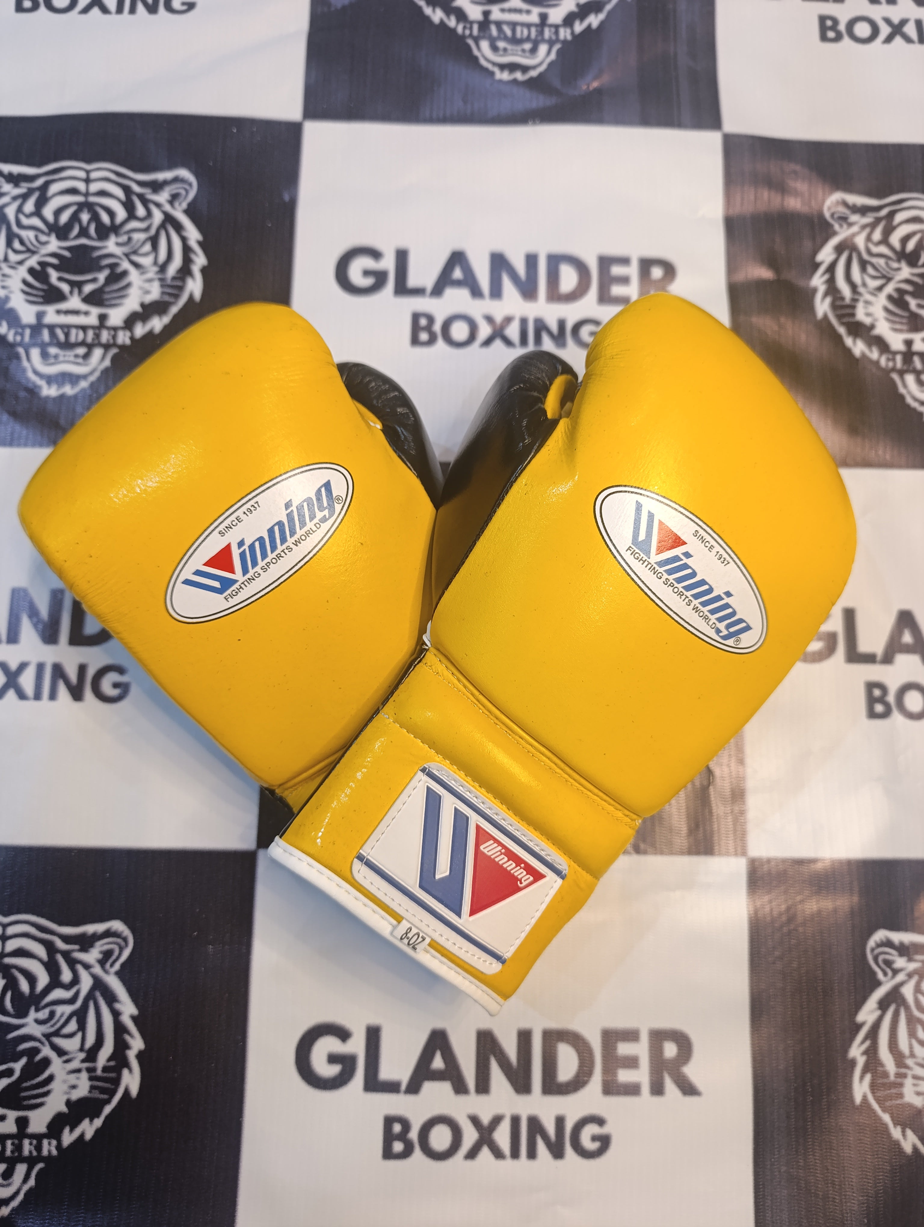 Pro Elite Yellow & Black Boxing Gloves | Winnings | 100% Leather | Premium Quality | Personalise your name | Champions Choice |