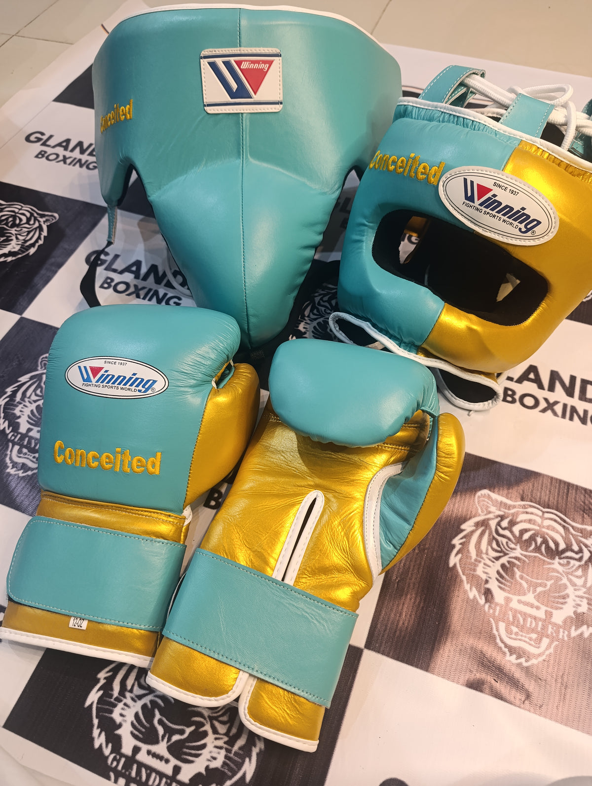 Prestige Winning Style Green/Gold Premium Sparring Set