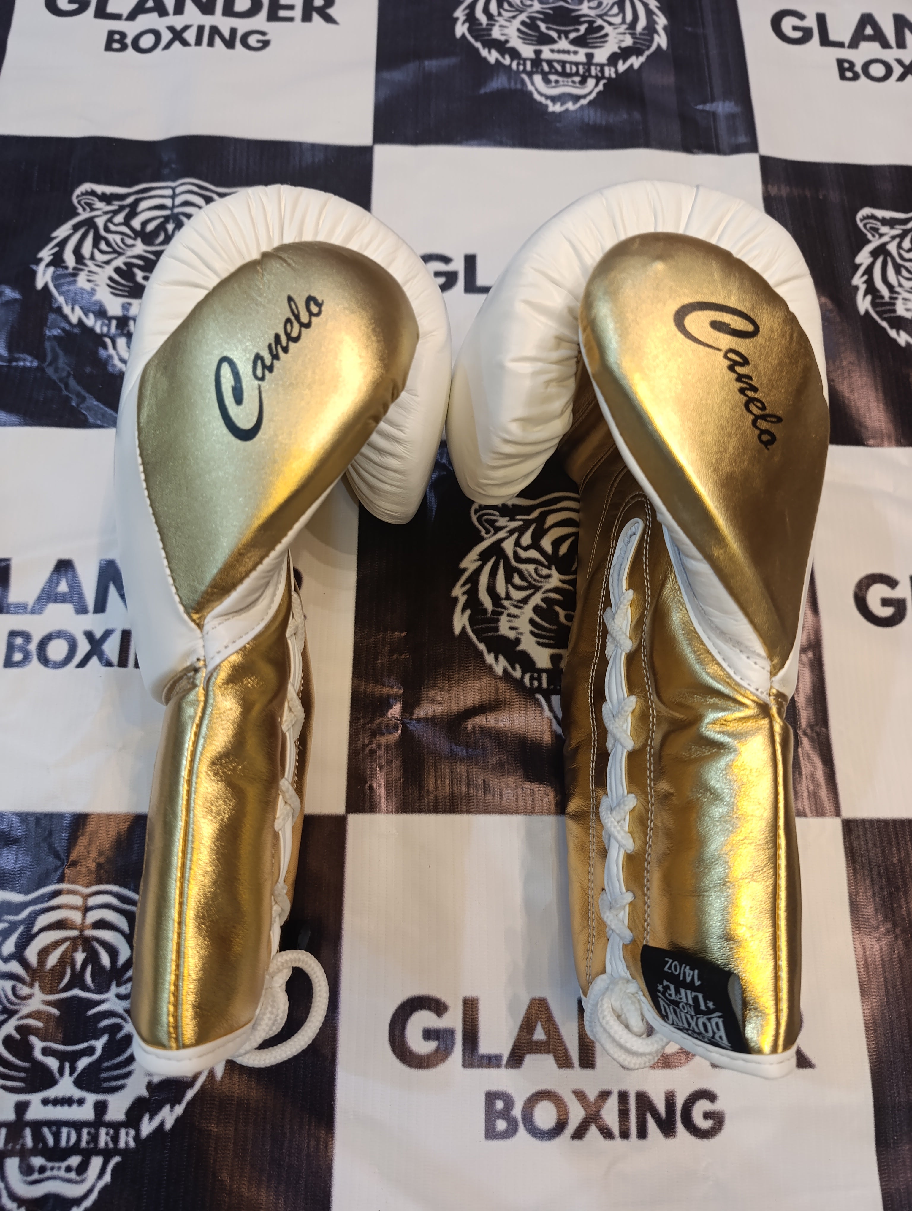 White & Gold Pink Pro Elite Boxing Gloves | 100% Pure Leather | Best Choice for Fighters