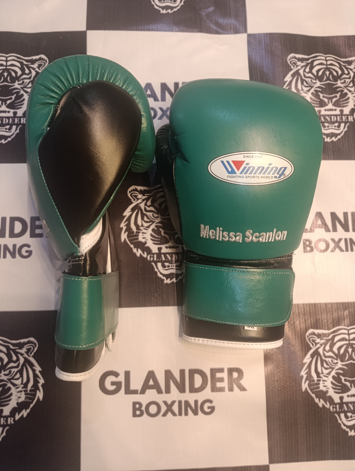 Green & Black Pro Elite Boxing Gloves | Winnings | Personalise your name | 100% Pure Leather | Best Choice for Fighters | Flat 50 OFF
