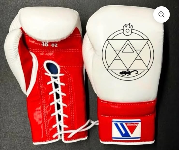 Custom made Winning Pro Fight Gloves - Black / White