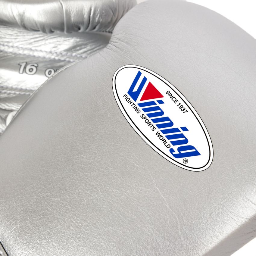 Pro Custom Winning style Lace Up Training Gloves - Metallic silver