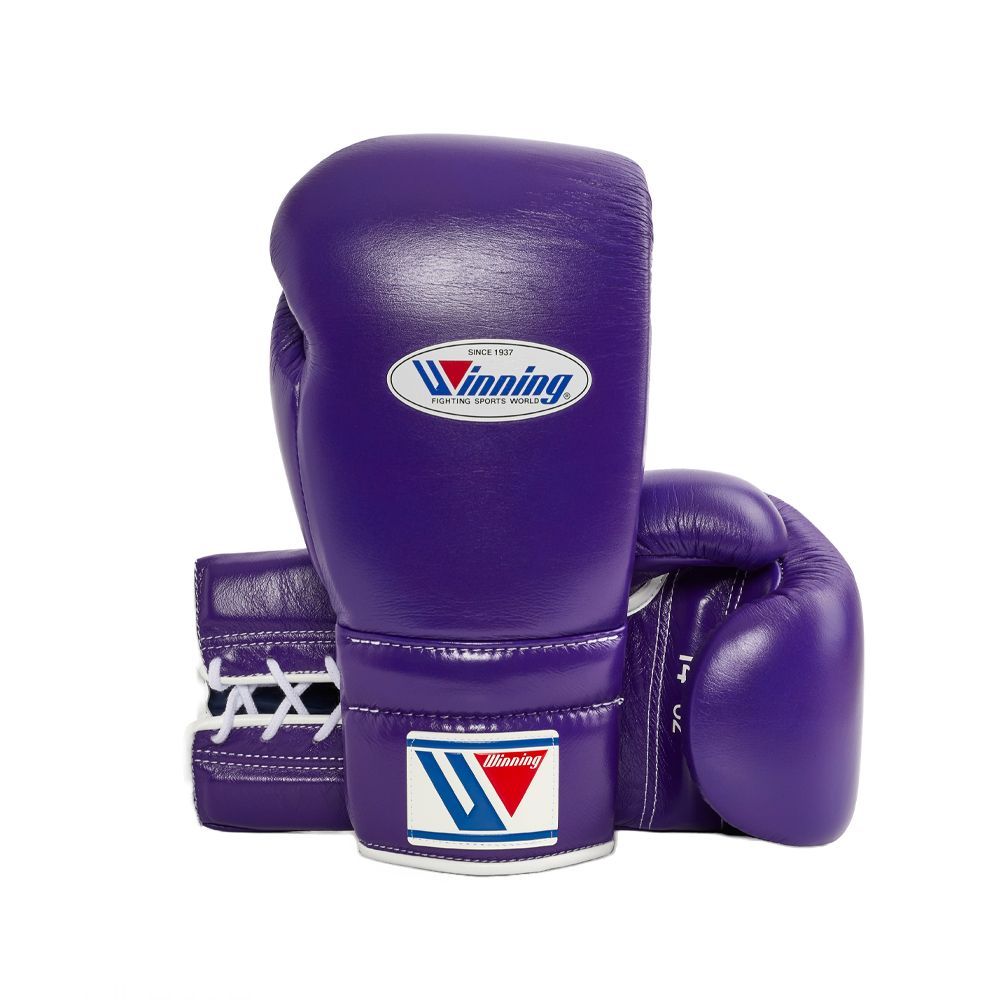 Winning inspired Lace-Up Boxing Training Gloves Purple